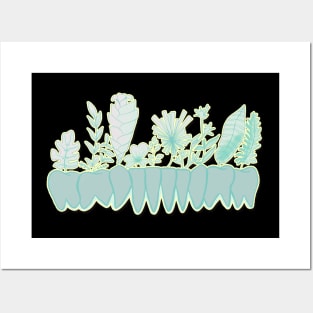 Plant Teeth (Baby Blue and Yellow) Posters and Art